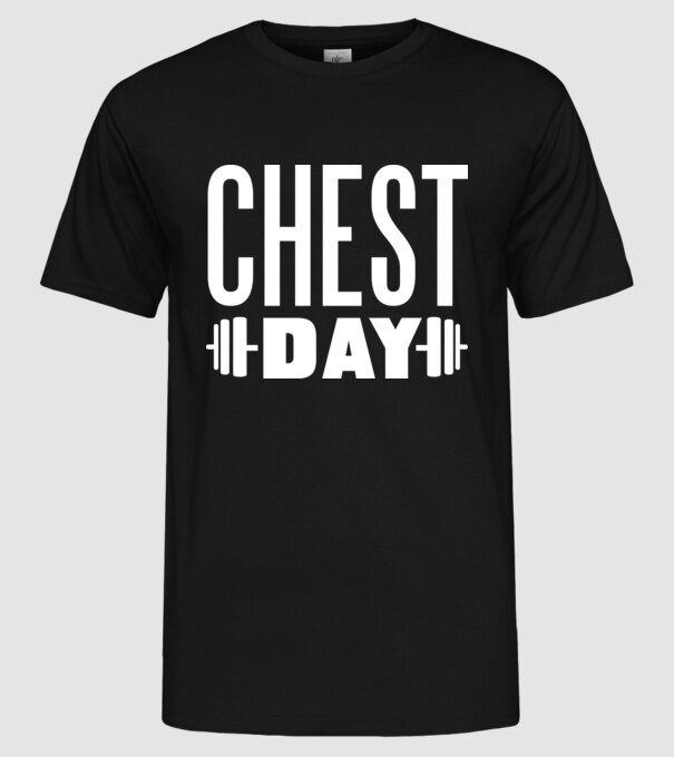 Chest day model negru pe tricou