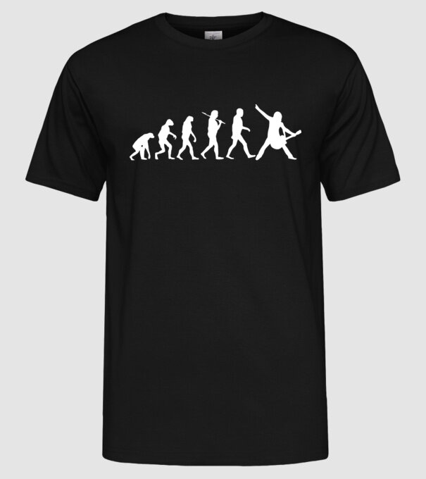 Chitară evoluție model negru pe tricou