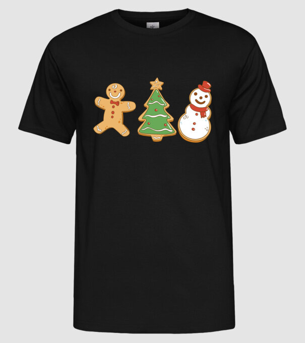 christmas cookies model negru pe tricou