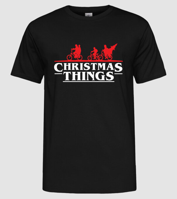 christmas things model negru pe tricou