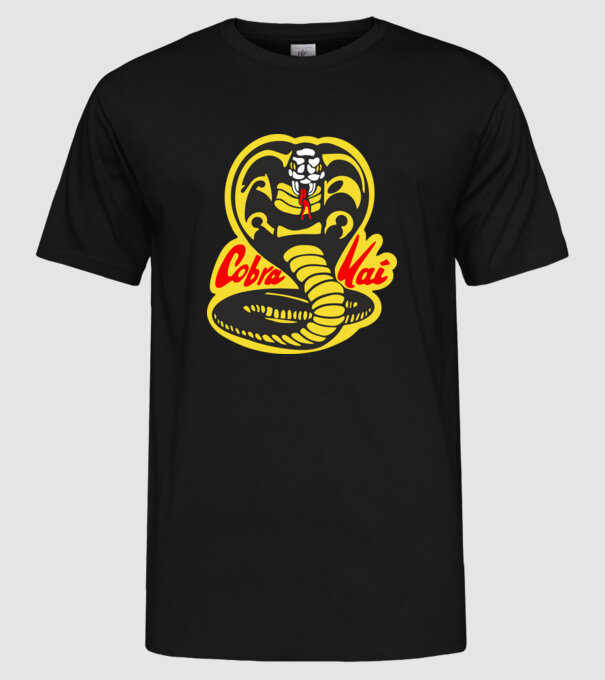cobra kai logo model negru pe tricou