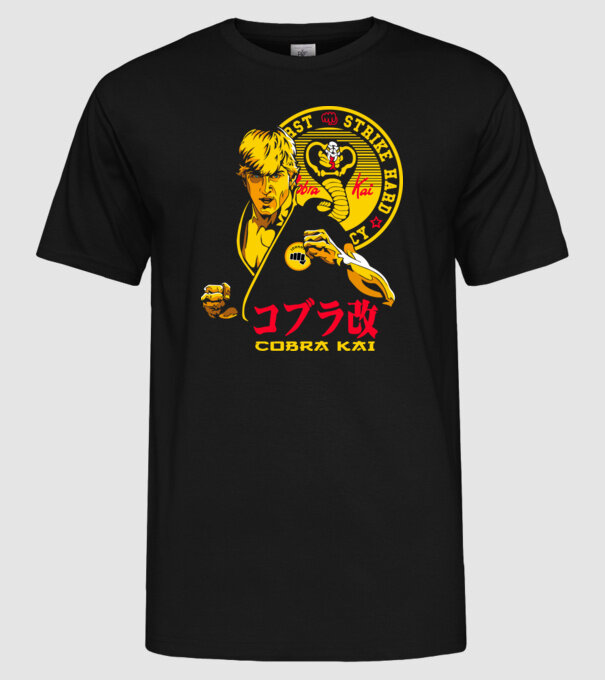 cobra kai poster model negru pe tricou