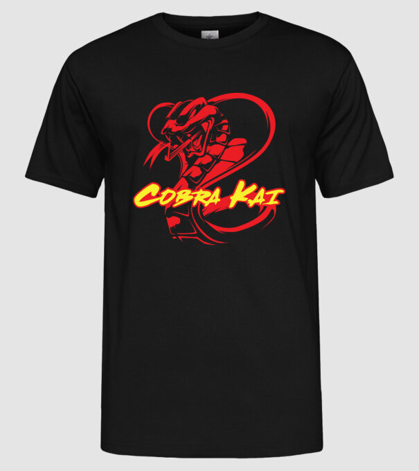 cobra kai simple model negru pe tricou