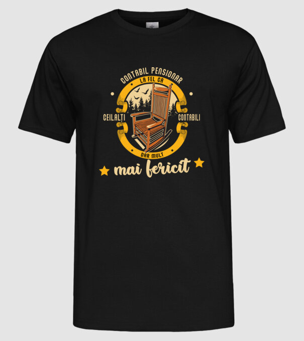 contabil pensionar - la fel ca ceilalți contabili, dar mult mai fericit model negru pe tricou