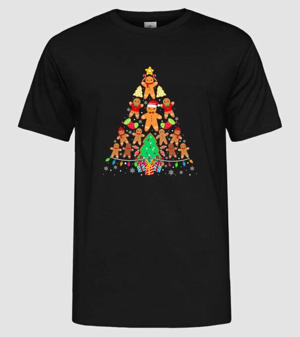 Cookie christmas tree model negru pe tricou