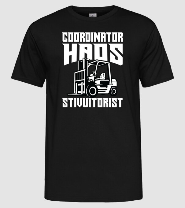 coordonator stivuitorist haos model negru pe tricou
