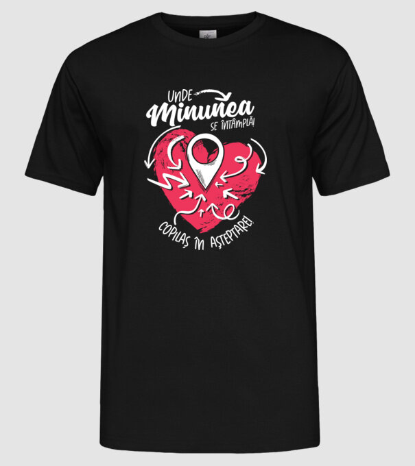 Copilaș în așteptare model negru pe tricou