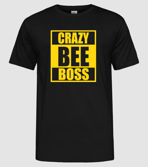Crazy bee boss model negru pe tricou