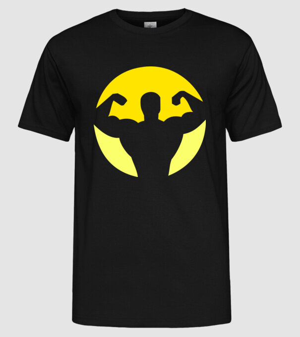Culturism model negru pe tricou