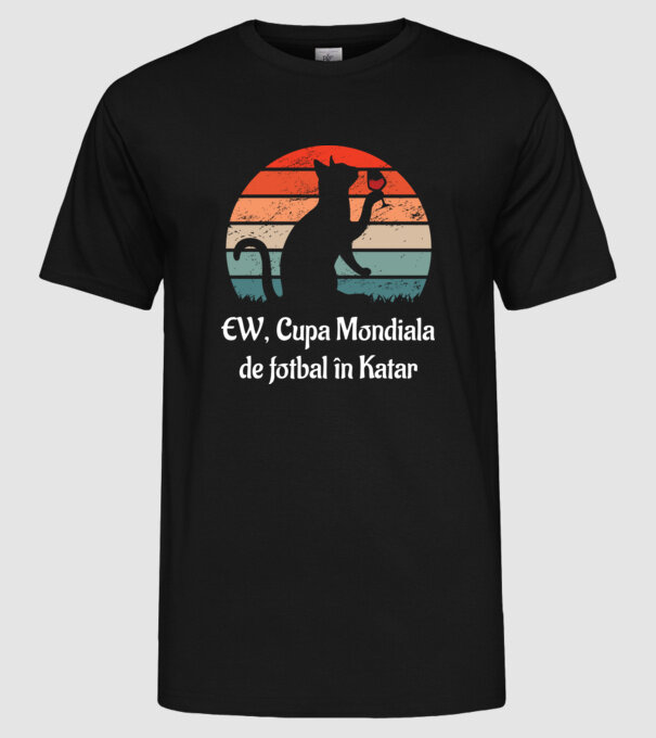 Cupa Mondiala de fotbal în Katar model negru pe tricou