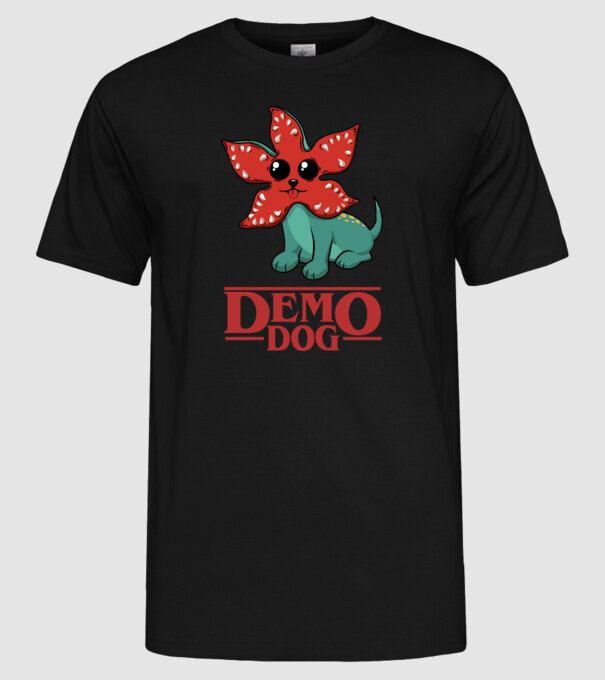 cute demodog model negru pe tricou