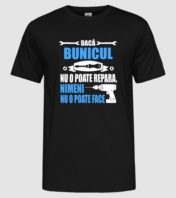 Dacă bunicul nu o poate repara, nimeni nu o poate face model negru pe tricou
