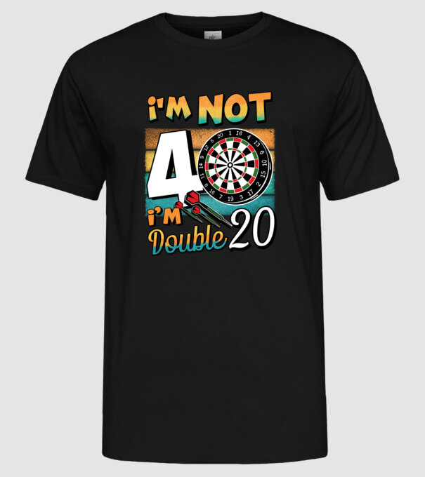 Darts Birthday 40 years old model negru pe tricou