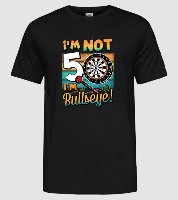 Darts Birthday 50 years old model negru pe tricou