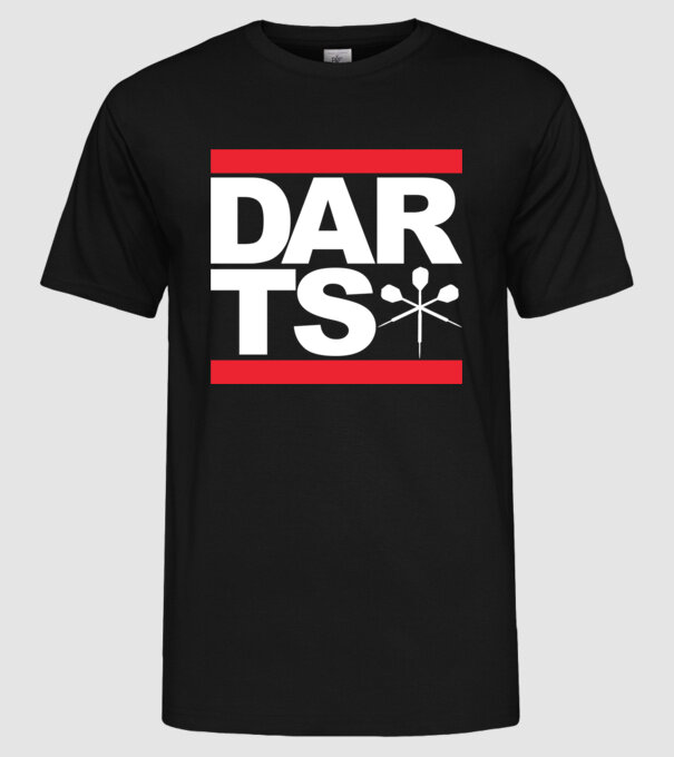 Darts DMC model negru pe tricou