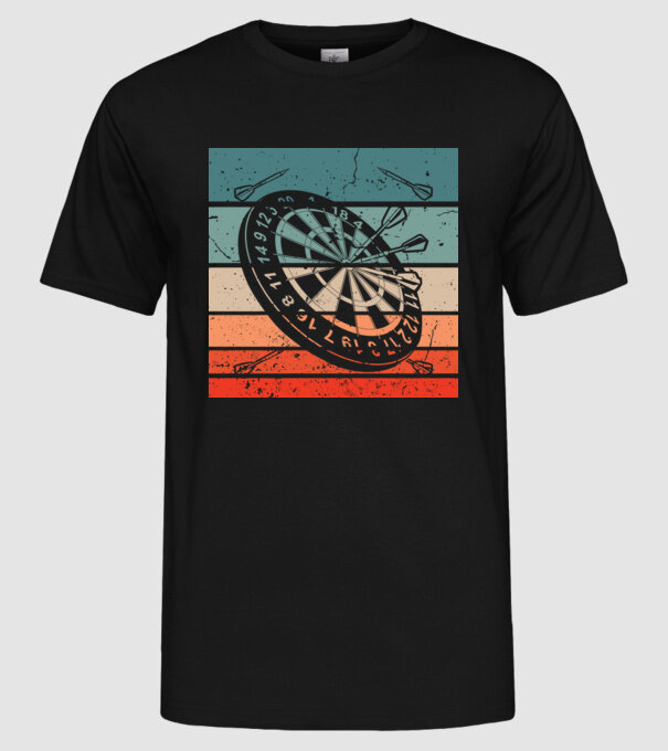 Darts vintage model negru pe tricou