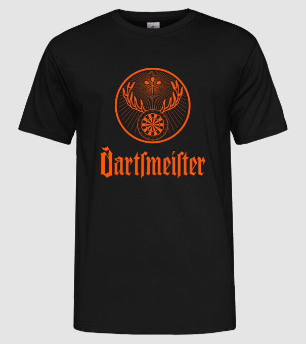 Dartsmeister Dark model negru pe tricou