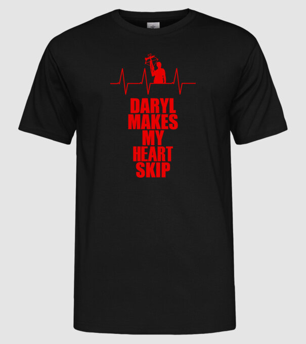 Daryl makes my heart skip model negru pe tricou