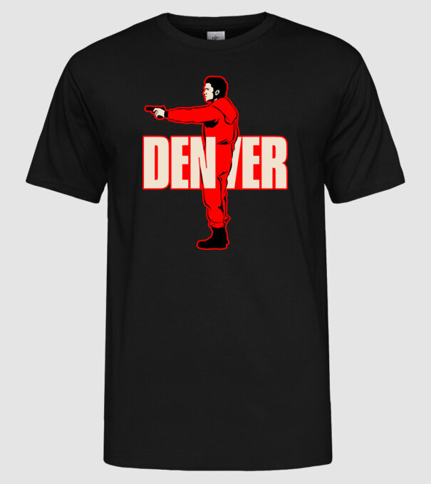 denver la casa de papel model negru pe tricou