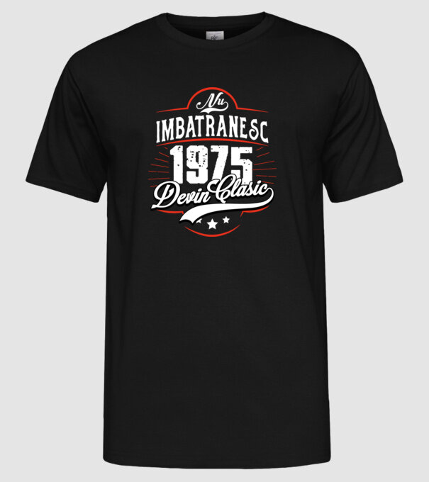 Devin Clasic - 1975 model negru pe tricou