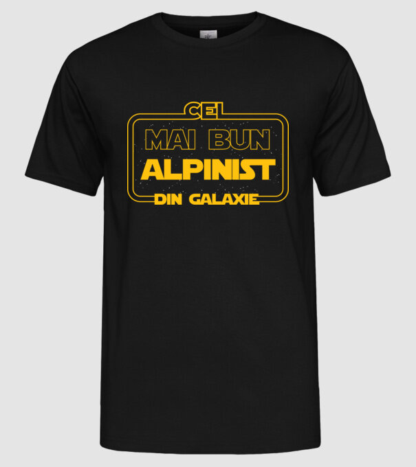 cel mai bun alpinist din galaxie model negru pe tricou