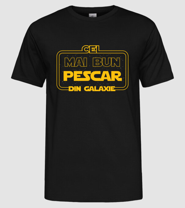 Cel mai bun pescar din galaxie model negru pe tricou