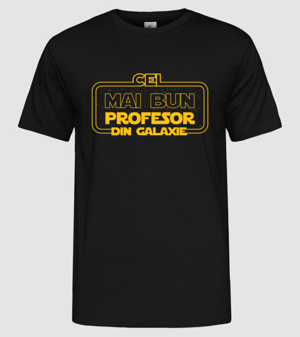 Cel mai bun profesor din galaxie model negru pe tricou