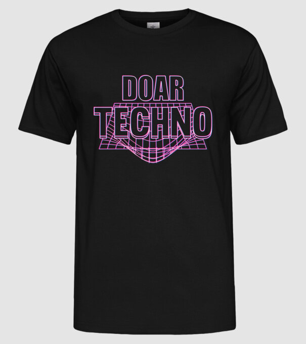 Doar techno model negru pe tricou