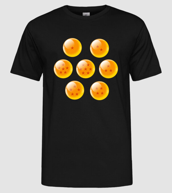 dragonballs model negru pe tricou