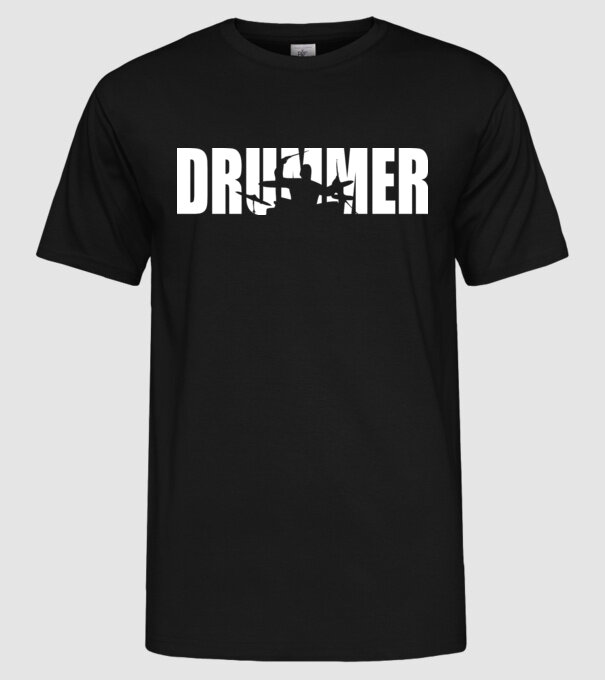 Drummer model negru pe tricou