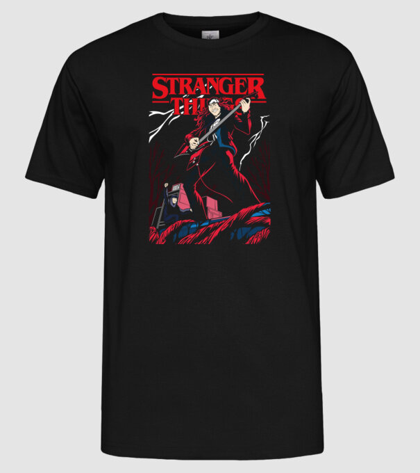 eddie munson model negru pe tricou