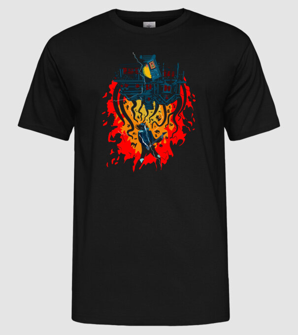 eddie munson guitar model negru pe tricou