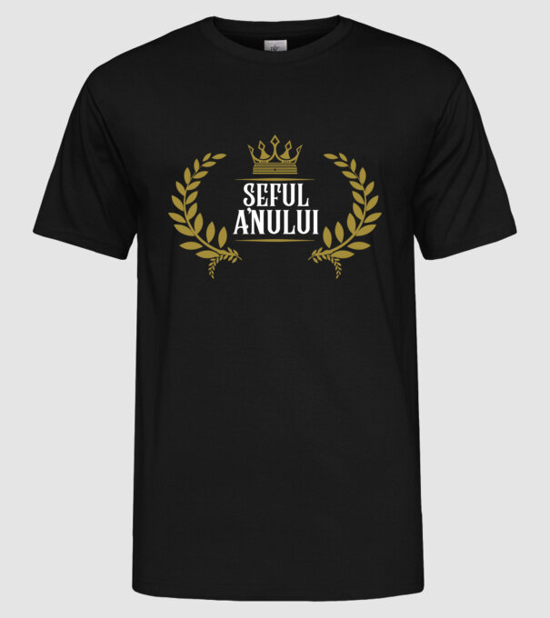 Șeful anului model negru pe tricou