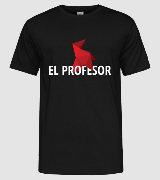 el professor money heist model negru pe tricou