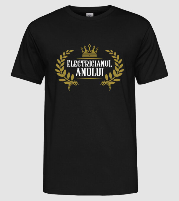 Electricianul anului model negru pe tricou