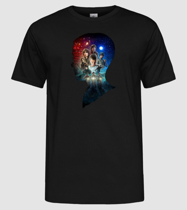eleven poster head2 model negru pe tricou