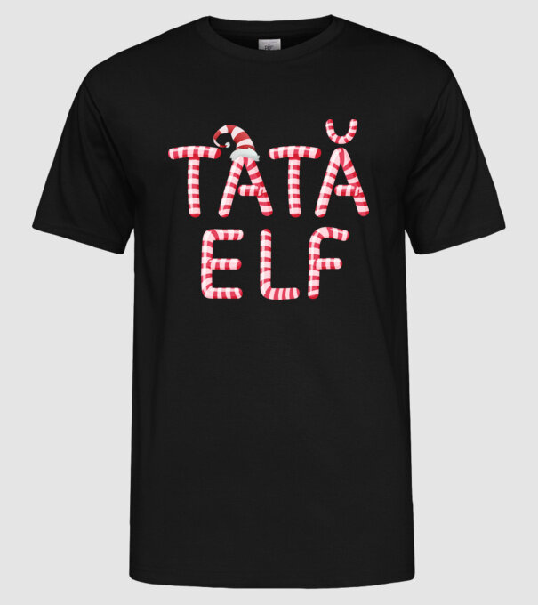 tată elf model negru pe tricou