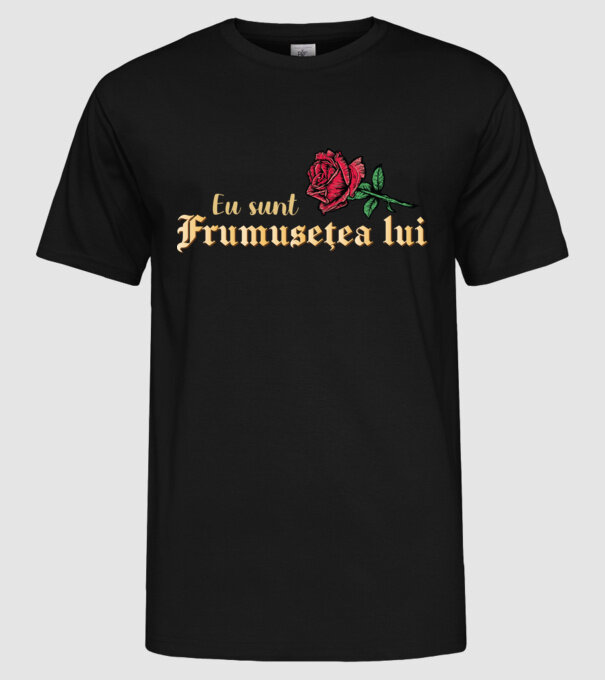 eu sunt frumusețea lui model negru pe tricou