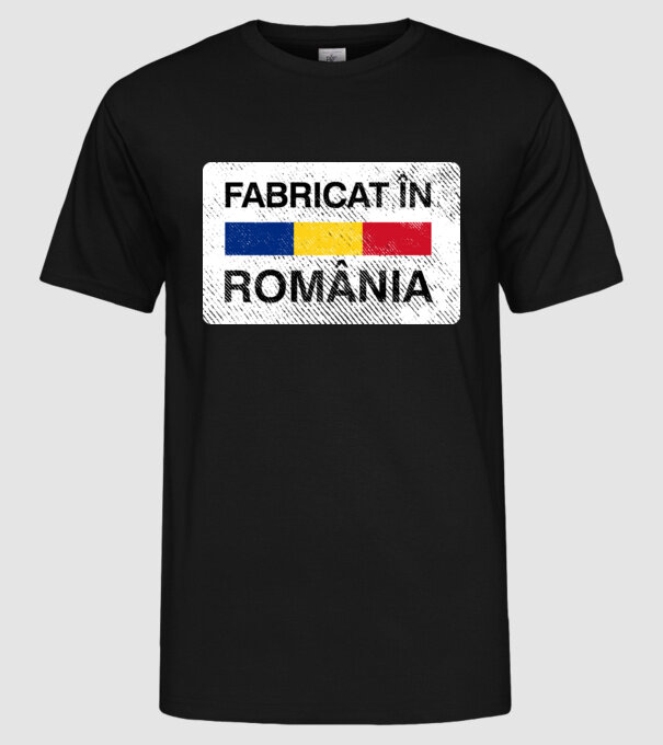 Fabricat în România model negru pe tricou
