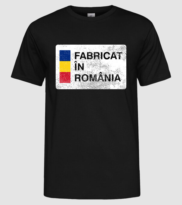 Fabricat în România model negru pe tricou