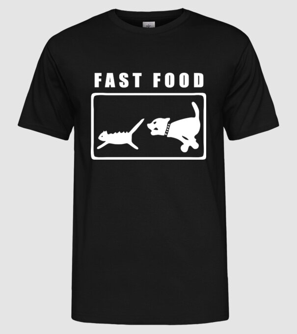 fast food model negru pe tricou