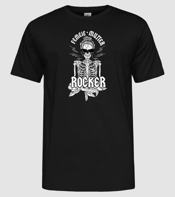 femeie - mutter - rocker model negru pe tricou