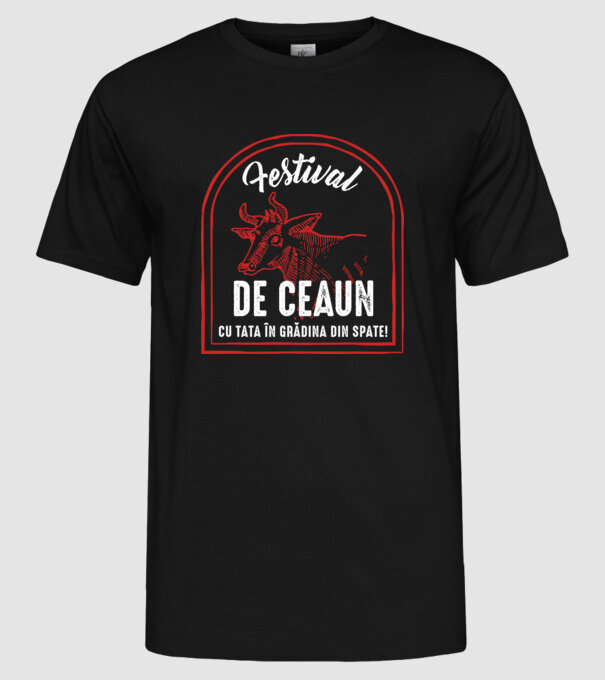 Festival de ceaun - cu tata în grădina din spate! model negru pe tricou