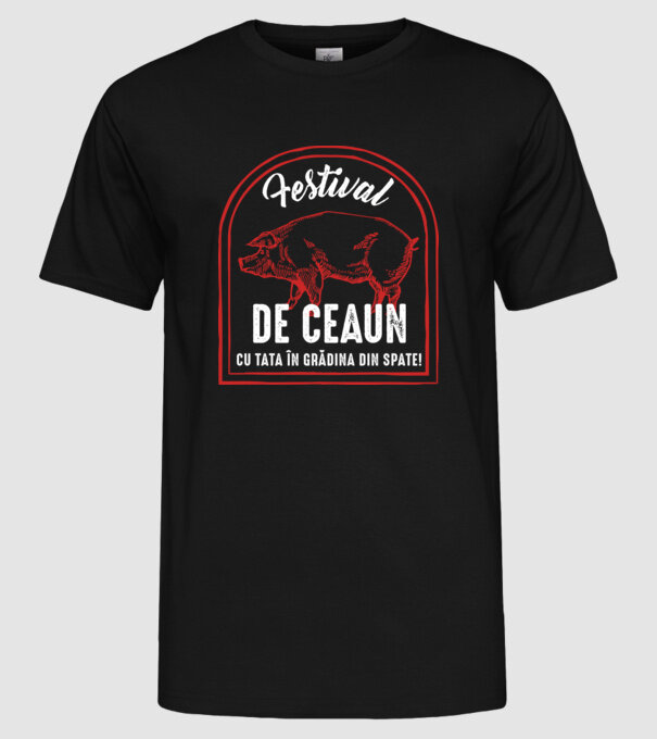 Festival de ceaun - cu tata în grădina din spate! model negru pe tricou