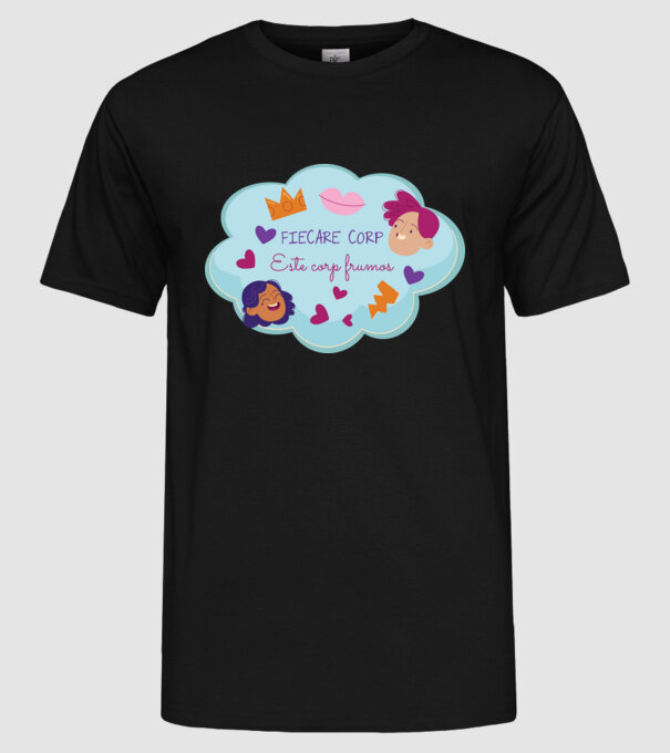 Fiecare corp model negru pe tricou