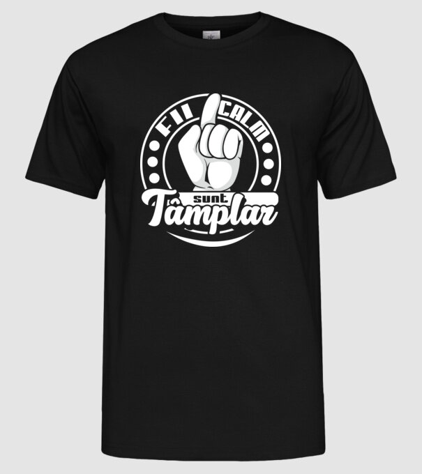 Fii calm... sunt tâmplar model negru pe tricou