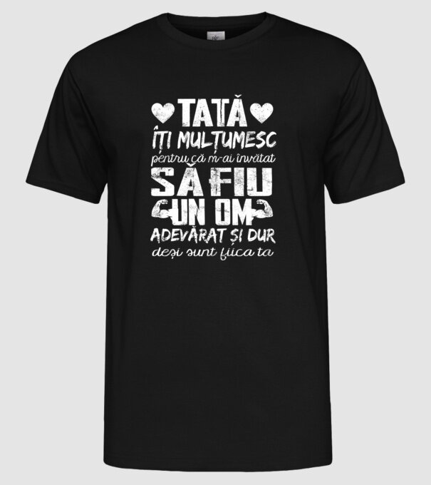 fiică crescută ca fiu Negru model negru pe tricou