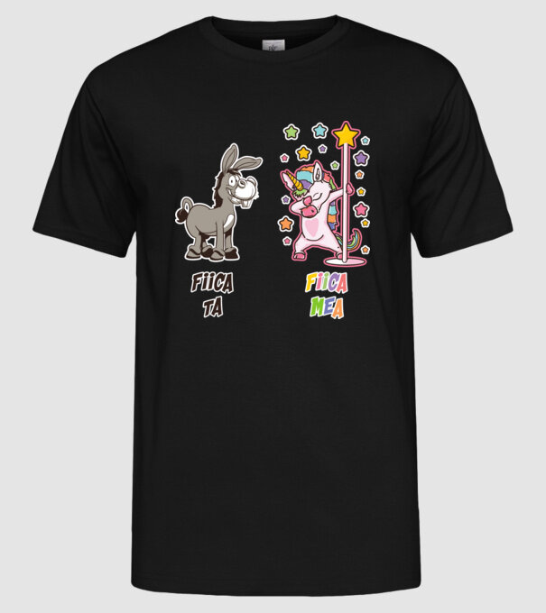 fiica ta - fiica mea model negru pe tricou