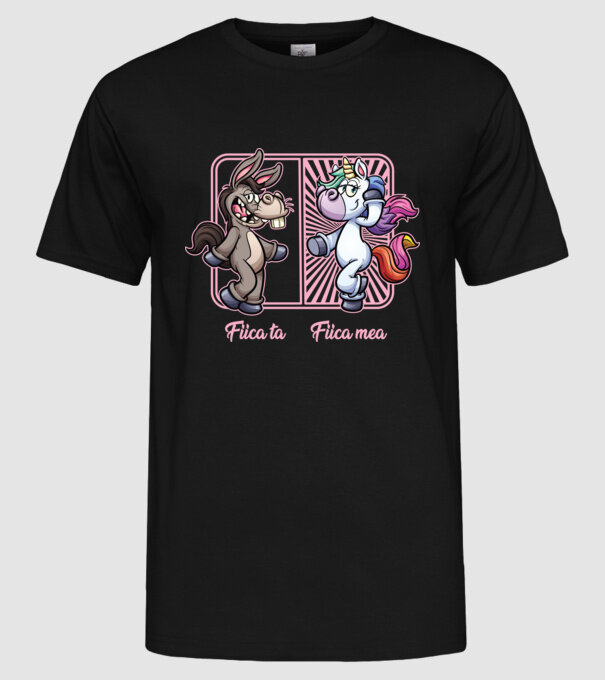 fiica ta - fiica mea model negru pe tricou