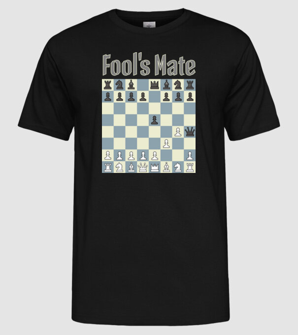 fool's mate model negru pe tricou